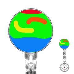 Rainbow abstraction Stainless Steel Nurses Watch