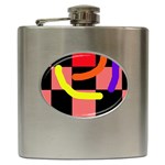 Multicolor abstraction Hip Flask (6 oz) Front