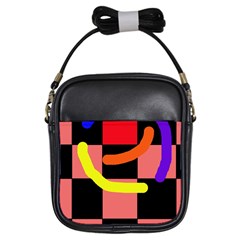 Multicolor Abstraction Girls Sling Bags by Valentinaart