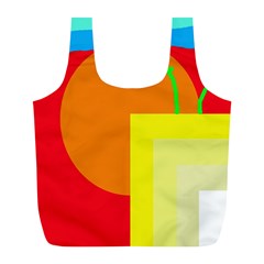 Colorful Abstraction Full Print Recycle Bags (l)  by Valentinaart