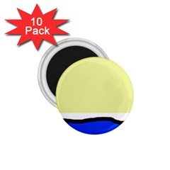 Yellow And Blue Simple Design 1 75  Magnets (10 Pack)  by Valentinaart