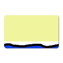 Yellow And Blue Simple Design Magnet (rectangular) by Valentinaart