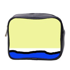 Yellow And Blue Simple Design Mini Toiletries Bag 2-side by Valentinaart