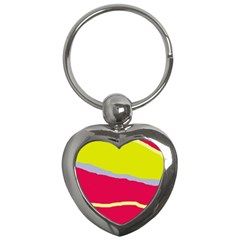 Red And Yellow Design Key Chains (heart)  by Valentinaart