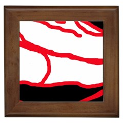 Red, Black And White Design Framed Tiles by Valentinaart