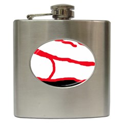 Red, Black And White Design Hip Flask (6 Oz) by Valentinaart
