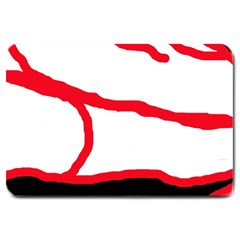 Red, Black And White Design Large Doormat  by Valentinaart