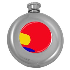 Colorful Abstraction Round Hip Flask (5 Oz) by Valentinaart