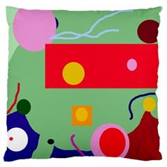 Optimistic Abstraction Large Cushion Case (one Side) by Valentinaart