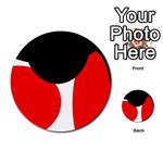 Red, black and white Multi-purpose Cards (Round)  Front 14