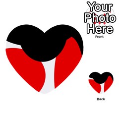 Red, Black And White Multi-purpose Cards (heart) 