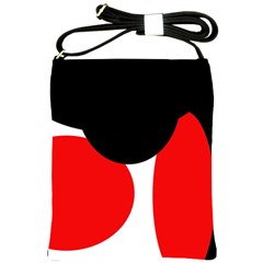 Red, Black And White Shoulder Sling Bags by Valentinaart