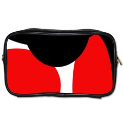 Red, Black And White Toiletries Bags by Valentinaart