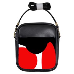 Red, Black And White Girls Sling Bags by Valentinaart
