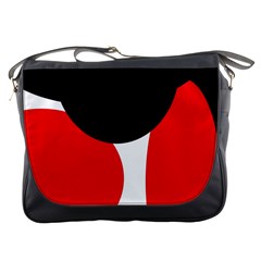 Red, Black And White Messenger Bags