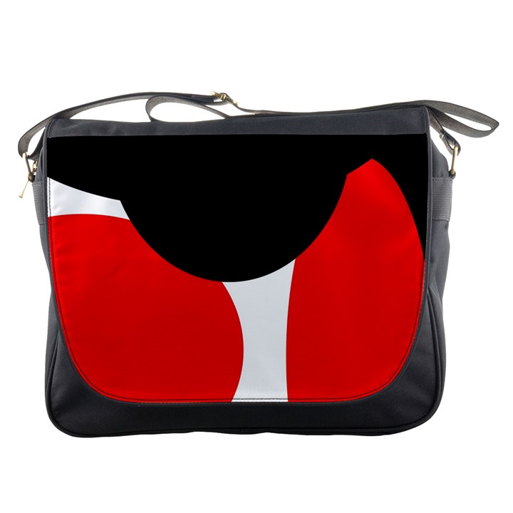 Red, black and white Messenger Bags