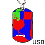 Abstract hart Dog Tag USB Flash (One Side) Front