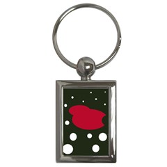 Red, Black And White Abstraction Key Chains (rectangle)  by Valentinaart