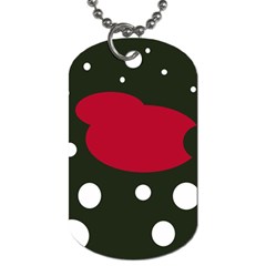 Red, Black And White Abstraction Dog Tag (two Sides) by Valentinaart
