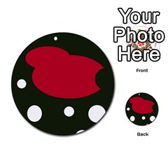 Red, Black And White Abstraction Multi-purpose Cards (round)  by Valentinaart