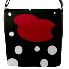 Red, Black And White Abstraction Flap Messenger Bag (s) by Valentinaart