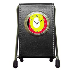 Colorful Abstraction Pen Holder Desk Clocks