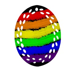 Rainbow Oval Filigree Ornament (2-side) 