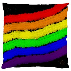 Rainbow Large Flano Cushion Case (Two Sides)