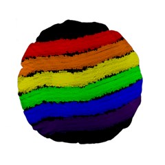 Rainbow Standard 15  Premium Flano Round Cushions