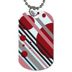 Colorful Lines And Circles Dog Tag (one Side) by Valentinaart