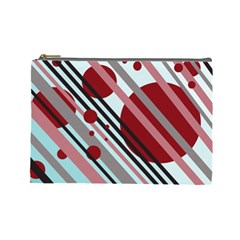 Colorful Lines And Circles Cosmetic Bag (large)  by Valentinaart