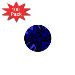 Deep Blue Abstraction 1  Mini Buttons (100 Pack) 