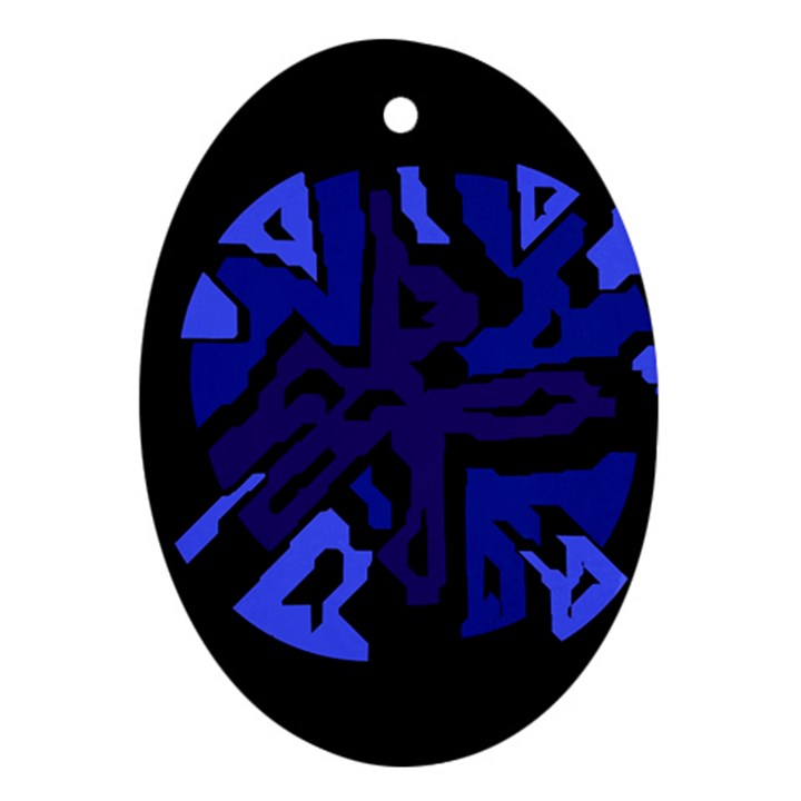 Deep blue abstraction Oval Ornament (Two Sides)