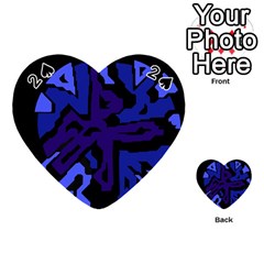 Deep Blue Abstraction Playing Cards 54 (heart)  by Valentinaart