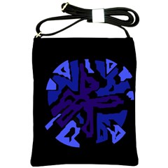 Deep Blue Abstraction Shoulder Sling Bags by Valentinaart