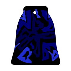 Deep Blue Abstraction Bell Ornament (2 Sides) by Valentinaart