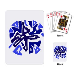 Deep Blue Abstraction Playing Card by Valentinaart