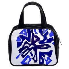 Deep Blue Abstraction Classic Handbags (2 Sides) by Valentinaart