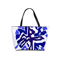 Deep Blue Abstraction Shoulder Handbags by Valentinaart