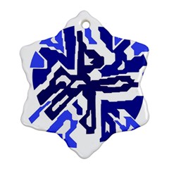 Deep Blue Abstraction Ornament (snowflake)  by Valentinaart