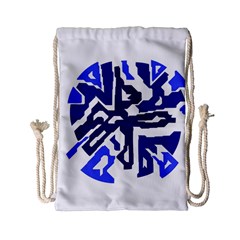 Deep Blue Abstraction Drawstring Bag (small) by Valentinaart