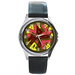 Abstraction Round Metal Watch Front