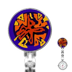 Orange Ball Stainless Steel Nurses Watch by Valentinaart