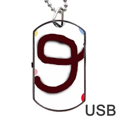 Number Nine Dog Tag Usb Flash (one Side) by Valentinaart