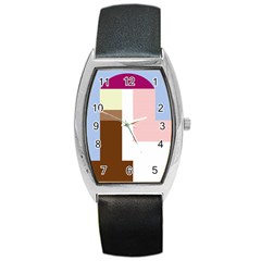 Colorful Abstraction Barrel Style Metal Watch by Valentinaart