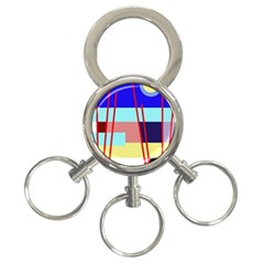 Abstract Landscape 3-ring Key Chains by Valentinaart