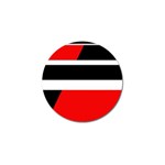 Red, white and black abstraction Golf Ball Marker Front