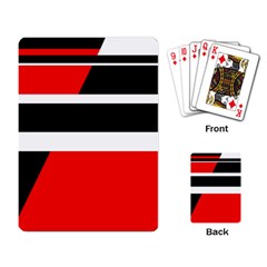 Red, White And Black Abstraction Playing Card by Valentinaart