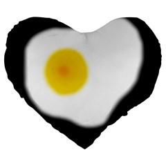 Egg Large 19  Premium Flano Heart Shape Cushions