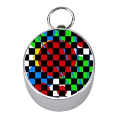 Colorful Abstraction Mini Silver Compasses by Valentinaart